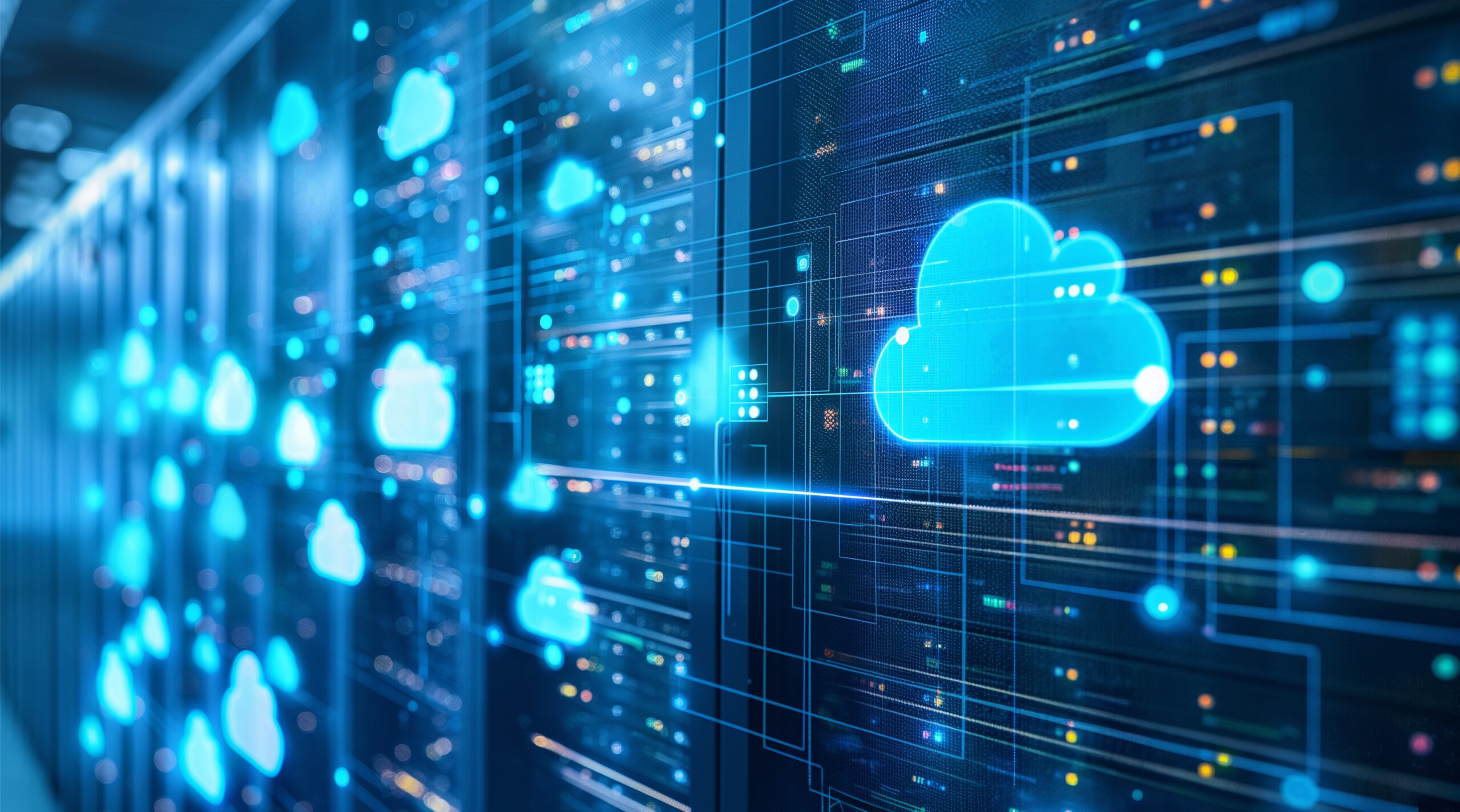 Picture of lights, clouds, and circuits