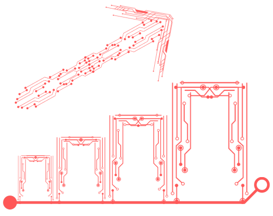 Bar graph made of circuits